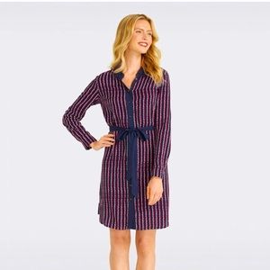 Draper James Navy Heart Shirt Dress Sz. 6